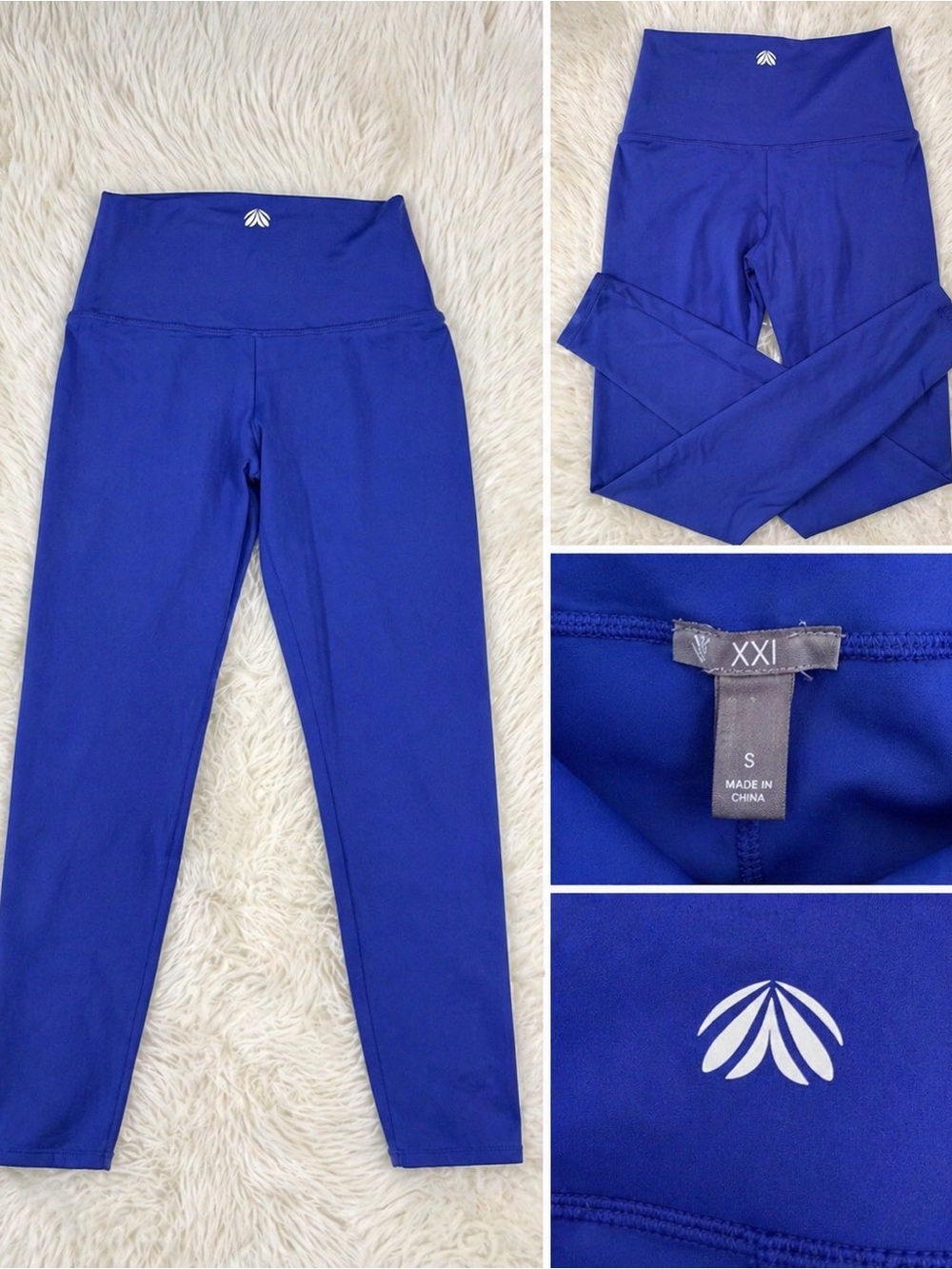 90 Degree By Reflex Royal Blue High-Waist Leggings